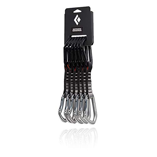 Black Diamond HotForge Quickpack 12cm | 6-Pack Sport Quickdraws | Keylock Top & Bent-Gate Rope End | Smooth Clipping for S...