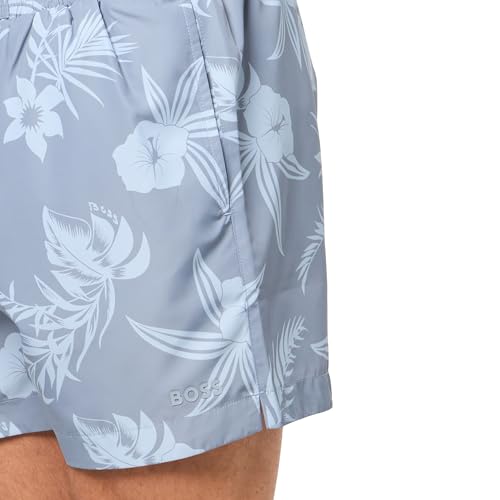 BOSS Men's Reev Tropical Print Swim Trunks 4.75"