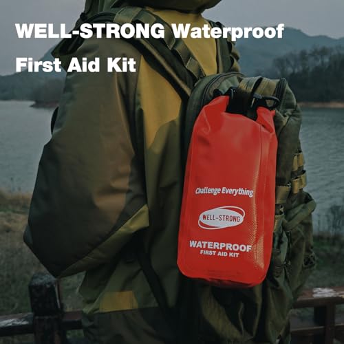 WELL-STRONG Waterproof First Aid Kit Roll Top Boat Emergency Kit with Waterproof Contents for Fishing Kayaking Boating Swi...