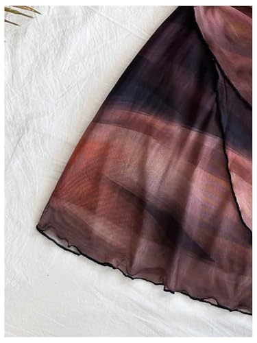 SOLY HUX Women's Sexy Tie Dye Print Halter V Neck Mini Dress Retro Backless Fitted Bodycon Dresses