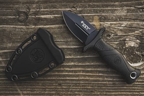 Smith & Wesson 5in High Carbon SS Fixed Blade Knife with 2in False Edge Blade and Stainless Steel Finish for Outdoor Tacti...