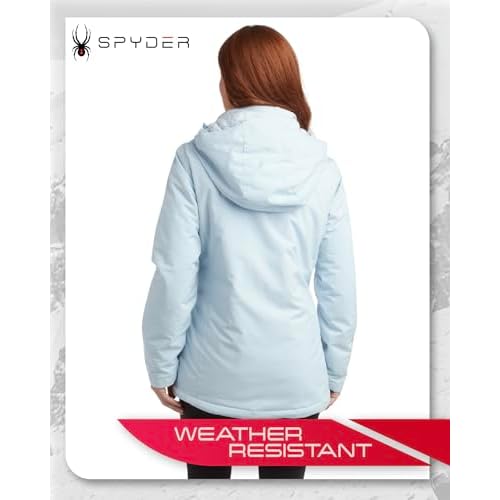 Spyder Womens Ski Jacket - Faux Fur Lined Insulated 3 in 1 Puffer Jacket - Reversible Quilted Winter Coats for Women