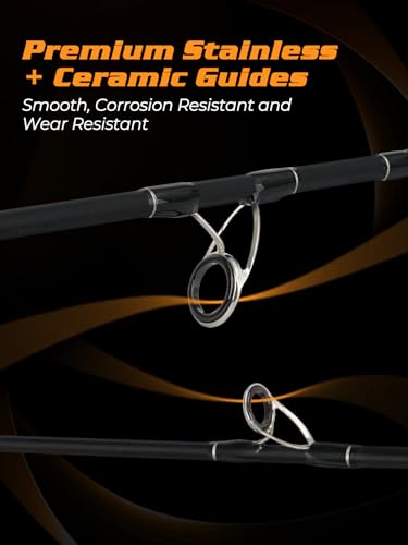 5'6"4-Piece Travel Spin Rod and 2000 Reel Combos, 24-Ton Carbon Matrix Telescopic Fishing Rod Pole, 5 +1 Shielded Bearings...