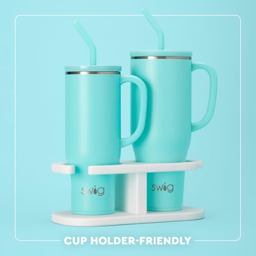 Swig Life 30oz Mega Mug, 30 oz Tumbler with Handle and Straw, Cup Holder Friendly, Dishwasher Safe, Extra Large Insulated ...