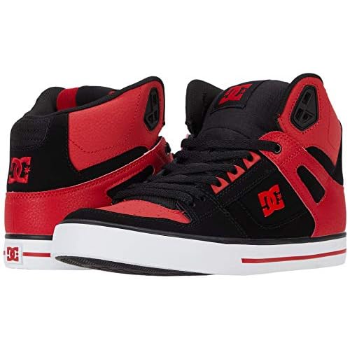 DC mens Pure High-top Wc Skateboard, Skate Shoe, Fiery Red/White/Black, 6 US
