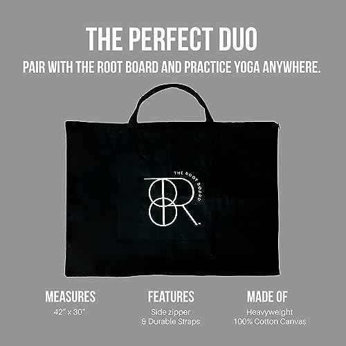 THE ROOT BOARD Root Bag Tote Strapped Companion Tote, Portable Bamboo Yoga Board for Practicing Yoga on Carpet and Other Surfaces, Strap Bag Tote Carries to Parks, Beach, Wilderness