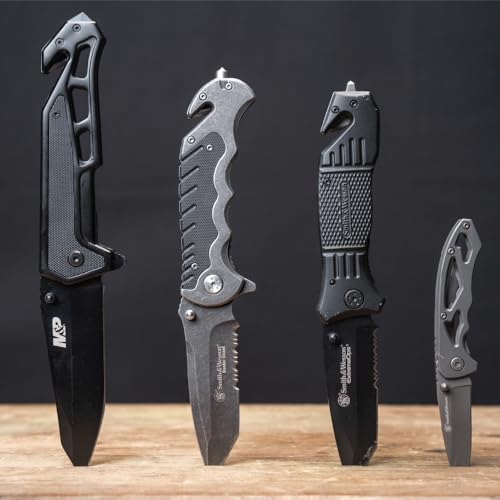 Smith & Wesson CK400 5.4in High Carbon S.S. Folding Knife with a 2.2in Drop Point Blade and Stainless Steel Handle for Out...