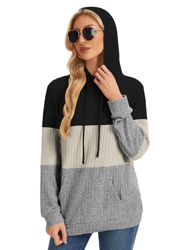 Bosmeer Hoodies for Women Casual Long Sleeve Drawstring Loose Fit Pullover Sweaters Tops for Women Trendy 2025 Fall Fashion