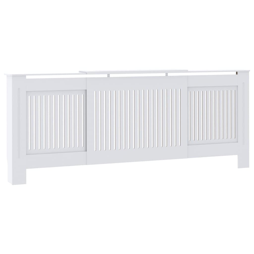 Fregramei MDF Radiator Cover Heating Cabinet, White Heating Cover Cabinet, Home and Office Heater Heating Side Stand Shelf, 80.7",-279
