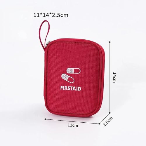 Medicine Pouch Pill Pocket Mini Travel First Aid Bag Outdoor Portable First Aid Kit Empty Red Small Medical Bag Family Eme...