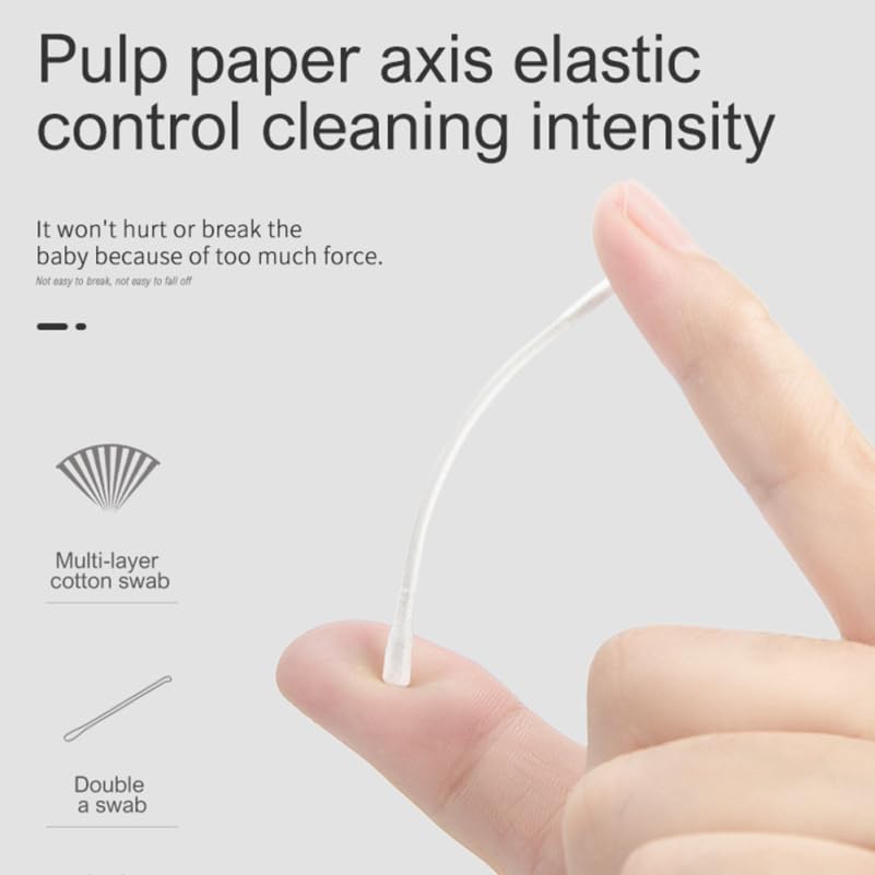Cotton Swabs for Ears - 800 Pcs Disposable Baby Ear Cleaner Double-Headed for Gentle Wax Removal and Makeup Cleaning Safe Cotton