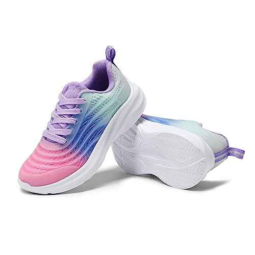 DREAM PAIRS Girls Boys Shoes Kids Lace up Tennis Sparkle Glitter Athletic Running Sneakers
