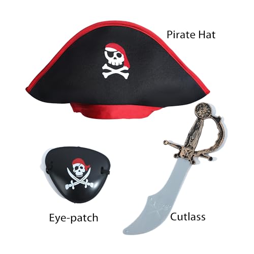 SP Funworld Children's Pirate Boy Costume with Sword,Eyepatch,Hat