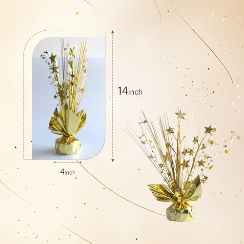 Egolot 12 Pack Metallic Gold Foil Spray Centerpieces Stars Brust Table Centerpieces for Wedding Birthday Anniversary Holid...