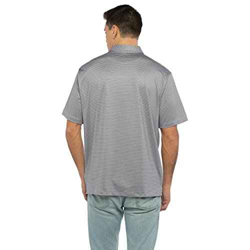 Vantage Apparel Men's Collegiate Premium Stretch Fit Striped Polo, Ohio State Buckeyes, Dark Gray, XX-Large