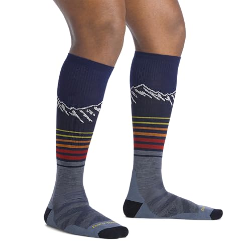 Darn Tough Vermont Mens Steep Lines OTC Lightweight with Cushion