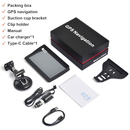GPS Navigator for Car2025 Latest 7-Inch Lifetime Free North America Map Updates, Speed Limit Alerts, and Red Light Camera ...