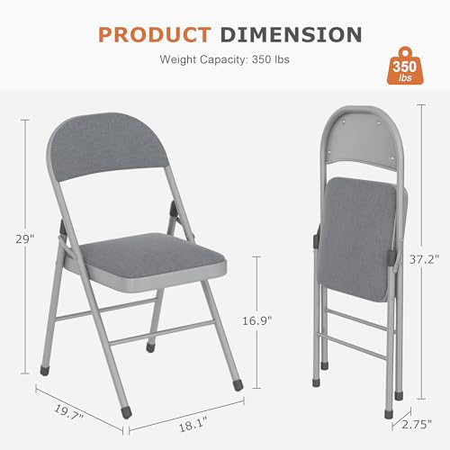 VECELO 5 Piece Folding Card Table Square and Chairs Set, Collapsible Legs & Portable for Indoor/Outdoor, Picnic, Black & D...