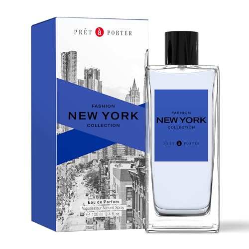 Pret à Porter City Collection New York Eau de Parfum 3.4 fl oz (Pack of 1), Notes of Juniper Berries, Wood, and Cedarwood, Men's Fragrance, Long Lasting, Everyday Fragrance, Travel Size