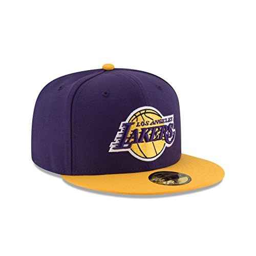 New Era LA Los Angeles Lakers 9FIFTY Team Shadow Snapback Cap, Adjustable Hat Purple Gold