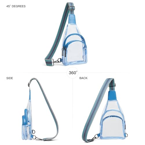 LATMAP Clear bags Stadium Approved Crossbody Sling Bag Fanny Pack Backpack Purses for Women Men Belt bag for stadium events