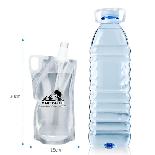 33oz Collapsible Water Bottles, 3-Pack Reusable Travel Foldable Water Bottles for Hiking Camping Running Bike, BPA-Free Wa...