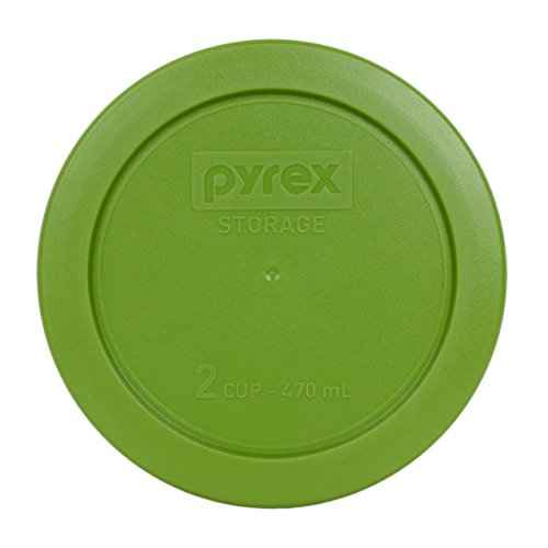 Pyrex (2) 7402-PC 6/7-Cup Green, (2) 7201-PC 4-Cup Edamame Green, and (2) 7200-PC 2-Cup Lawn Green Replacement Lids - Made in USA