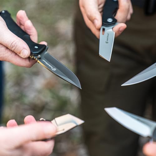 Smith & Wesson Velocite 7.75in High Carbon S.S. Assisted Folding Knife with 3.5in Clip Point Blade and Polymer Handle for ...