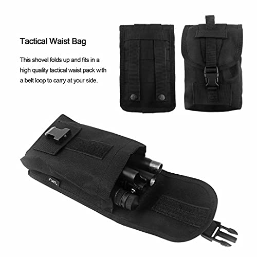iunio Camping Shovel,Shovel Folding, Portable, Multitool, Foldable Entrenching Tool, Collapsible Spade, for Backpacking, T...