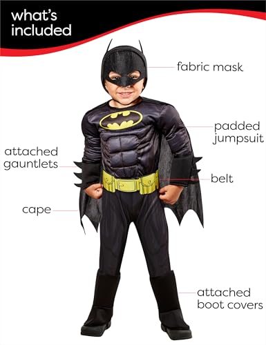 DC Comics Superheroes: Batman Costume for Kids by Rubies, Boy's XS