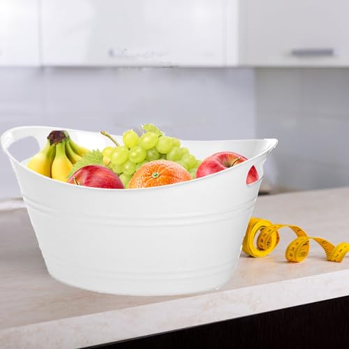 TOPZEA 4 Pack Oval Storage Tub, 4.5 Liter Plastic Wine Bucket Ice Bucket Beverage Tub Party Tub for Ice, Beer, Wine, Drink...