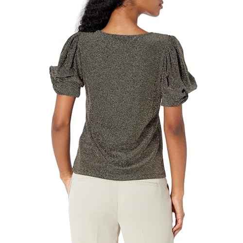 DKNY Women's Everyday Essential Puff Sleeve Top