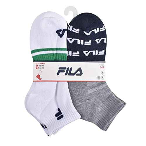 Fila Men's Striped Half Cushion Quarter Socks