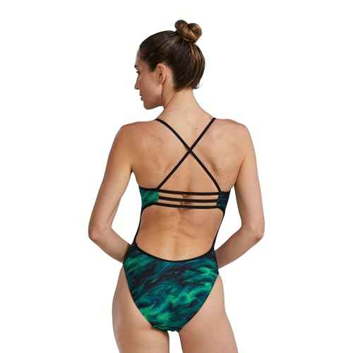 TYR Durafast Elite Trinityfit One-Piece Swimsuit for Women - Athletic Training and Competition Swimwear Designed for Long-Lasting Durability - Chlorine-Proof - Green/Soren, 38