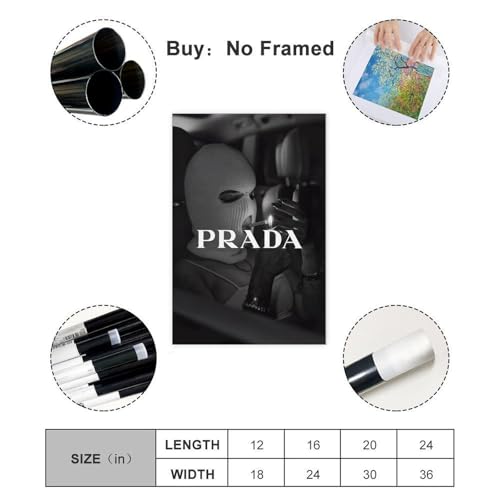 Dehub Black And White Luxury Poster for Home Office Decoration Chic Fashion Canvas Prints for Wall Aesthetic Perfect Gifts for Birthday Party Unframe-style 20x30inch(50x75cm)
