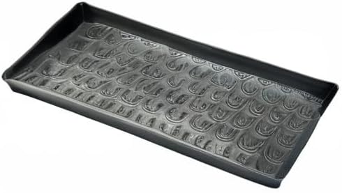 HF by LT Antlers Pattern Metal Boot-Tray, 30 x 13 inches, Antique Zinc Finish