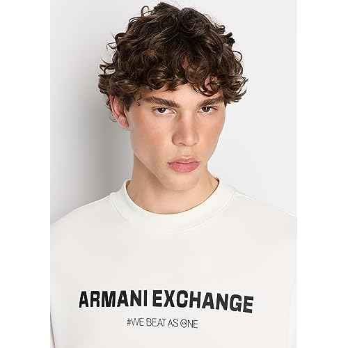 A£üX ARMANI EXCHANGE Men's Limited Edition We Beat as One Capsule French Terry Pullover Sweatshirt