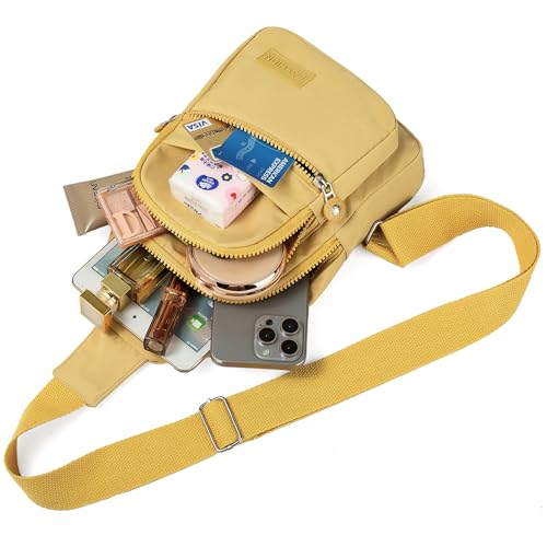 Banelu Small Sling Bag Cross Body Bags for Women, Crossbody Bag Sling Backpack for Outdoors Sports Hiking - Gold