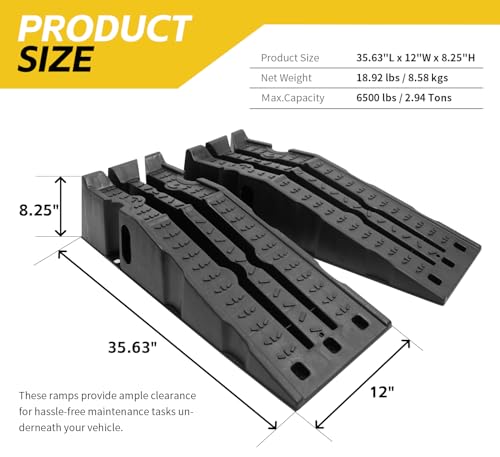 MaxxHaul 50947 Lift Stackable Vehicle Car Ramp 6500 LBS Capacity Per Pair 3250 LBS Per Ramp 2 Pack
