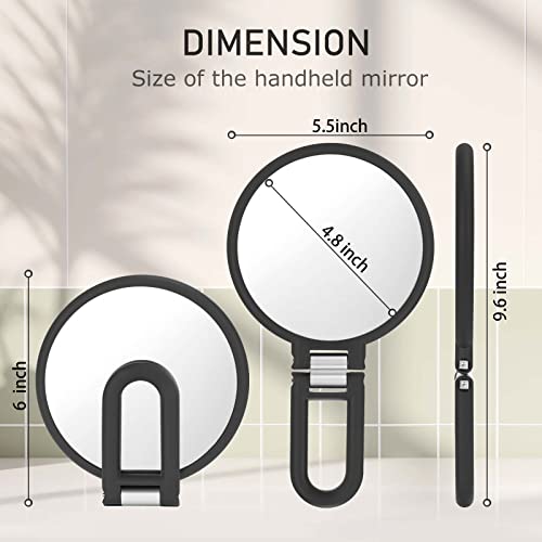 CLSEVXY Magnifying Handheld Mirror Double Sided, 1X 15X Magnification Hand Mirrors, Travel Folding Hand Held Mirror, 360°R...