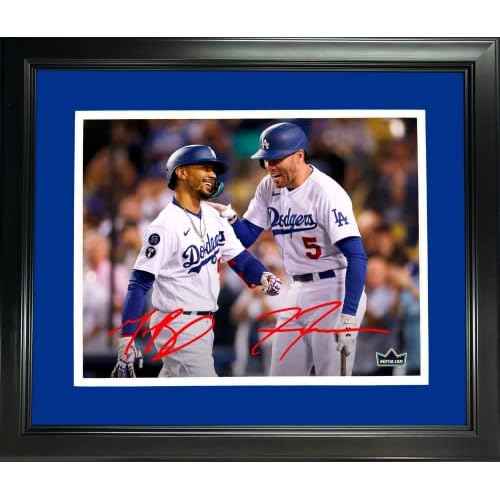 Framed Freddie Freeman & Mookie Betts Dual Los Angeles Dodgers Facsimile Laser Engraved Signature Auto 11"x14" Baseball Photo HOFSM Holo