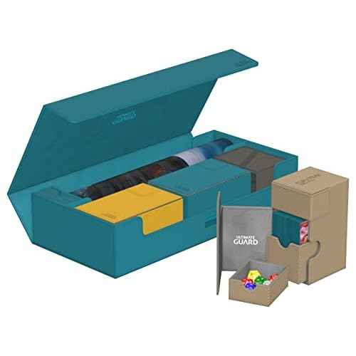 Ultimate Guard Superhive 550+, Deck Case for 550 Double-Sleeved TCG Cards, Petrol, Compatible with Boulders, Magnetic Closure & Microfiber Inner Lining