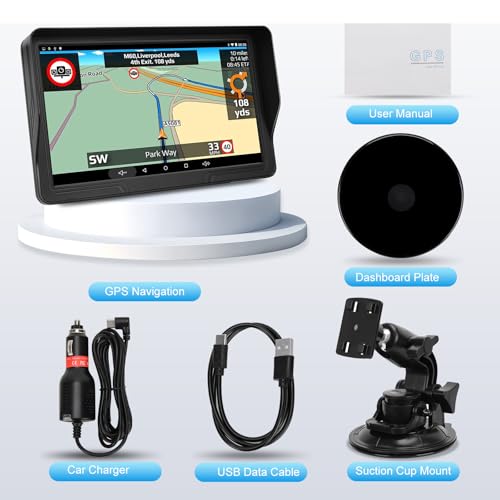 9'' GPS Navigator for Car Truck RV - Touchscreen Navigation System with Sun Visor, 2025 North America Maps Free Lifetime U...