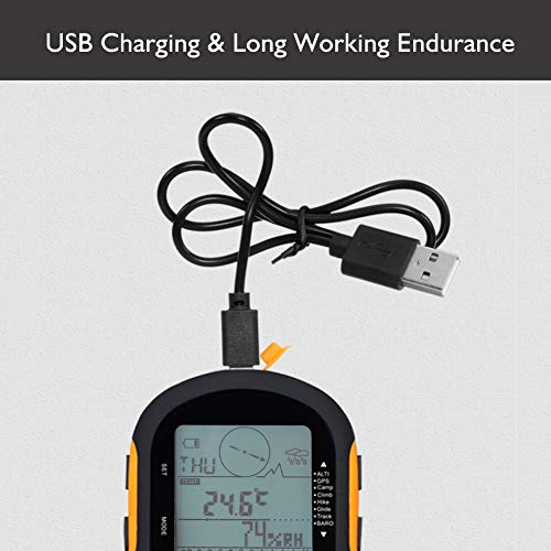 SPYMINNPOO Barometer, GPS Navigation Receiver Handheld USB Rechargeable Digital Altimeter Barometer Clocks Boat Cabin for ...