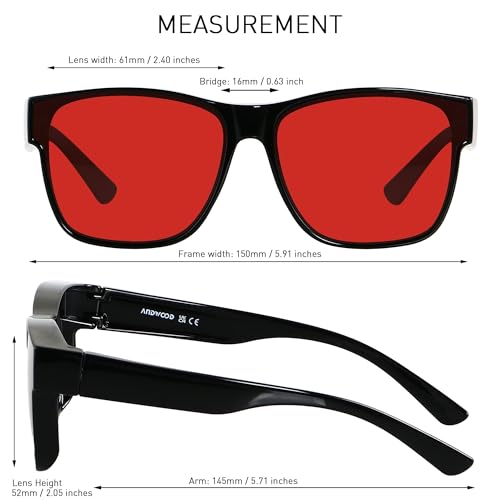 ANDWOOD Fit Over Blue Light Blocking Glasses for Women Men Fitover Computer TV Gaming AR Coatings Lens Improve Sleep