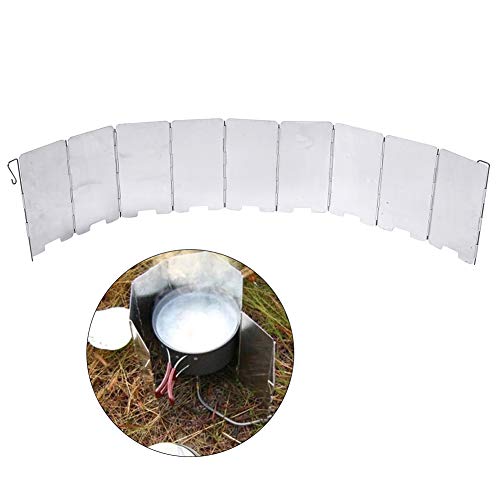 Foldable Outdoor Camping Stove Windscreen, 9-Plate Survival Cooker Gas Stove Wind, Metal Material, Compatible for Camp and...