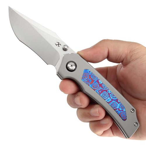 KANSEPT Fermi Pocket Folding Knives for Men Women Camping Hiking Folding Knife 3.11'' Stonewashed CPM 20CV Blade EDC Knife...