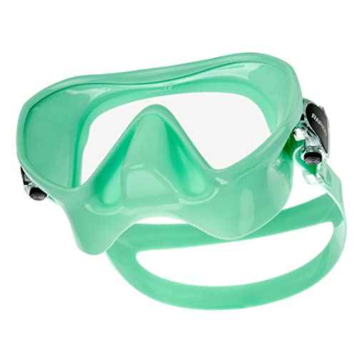 Rapido Boutique Collection Italian Design Premium Tempered Glass Lens Anti-Fog Panoramic View Frameless Snorkel Mask, Elite Dry Snorkel Tube, Quick Adjust Fins - Mask Fin Snorkel Set