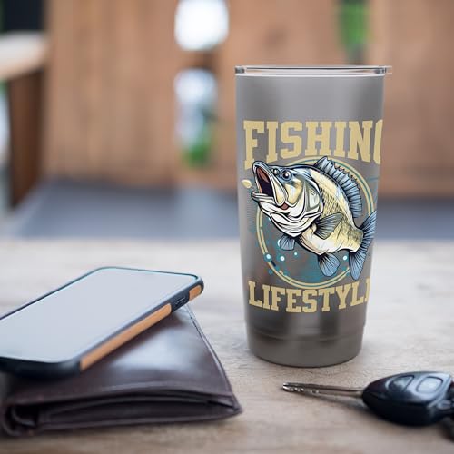 Bass Angler Fishing Lifestyle Freshwater Adventure Stainless Steel Insulated Tumbler