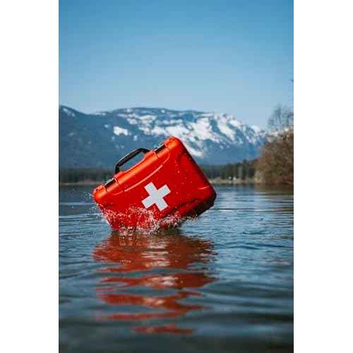 NANUK 910 Waterproof First Aid Box Empty ? Durable, Medical First Aid Organizer Case, IP67-Rated, Dustproof, Impact-Resistant, and Floats (7.4" x 4.9" x 3.1") ? Red